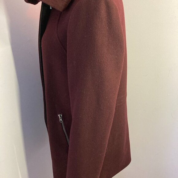 Dawn Levy Coat, Beautiful, Wool Blend with removable Faux Fur hood, Size M - Picture 2 of 14